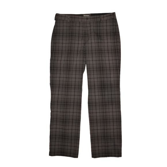NIKE GOLF $80 Dri-Fit Tour Performance Gray Plaid Flat Front Pant Men's‎ 34 - Picture 1 of 4